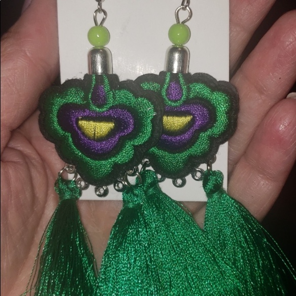 Fashion Artisan Earrings variety of colors & styles Made of embroider cloth
